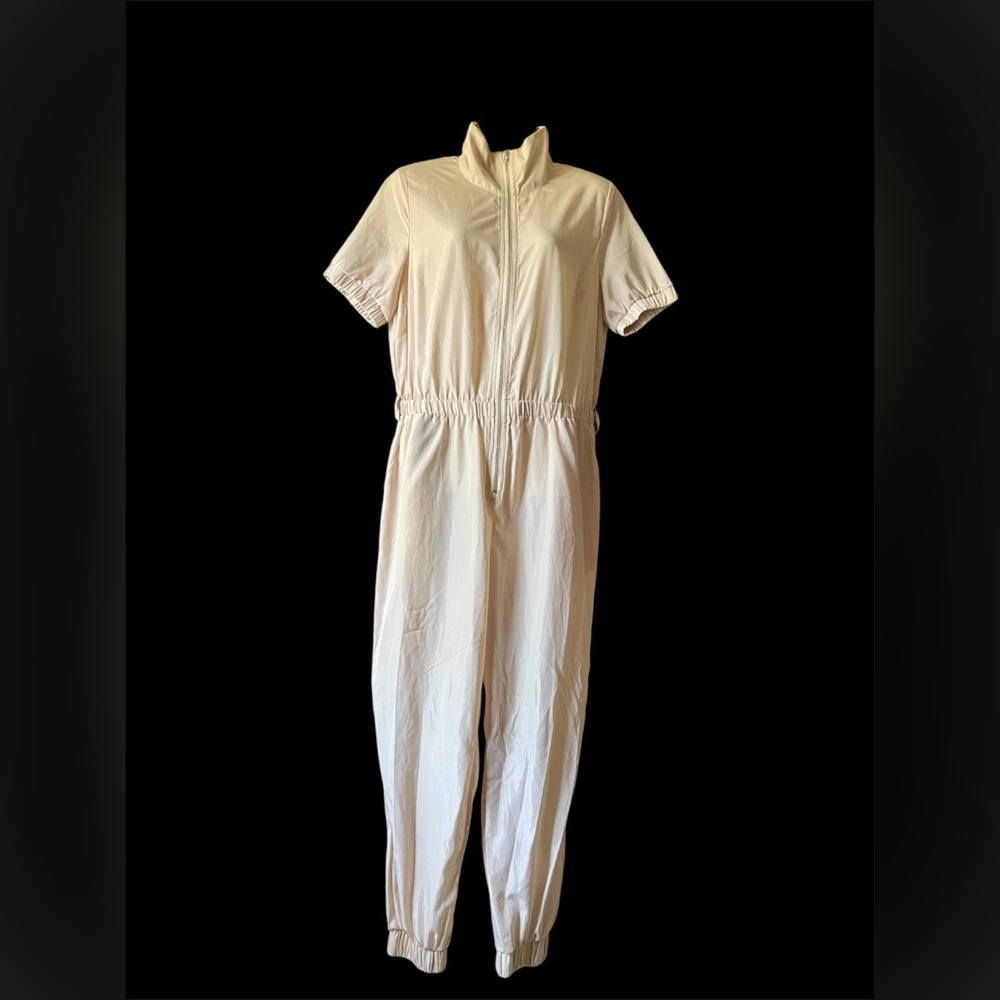 No1 Cream Short Sleeve Jumpsuit